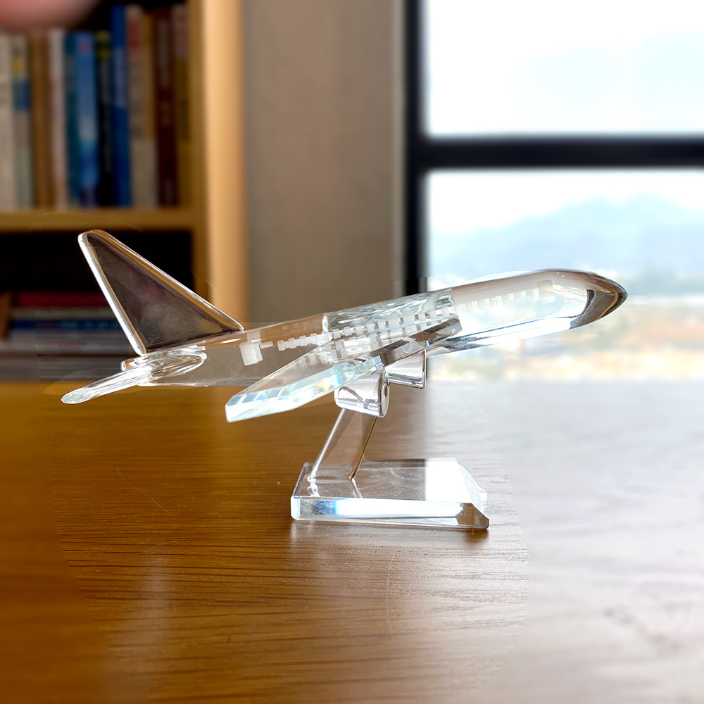 Paper Weight Crystal - Figurine d'avion mignon en cristal clair,