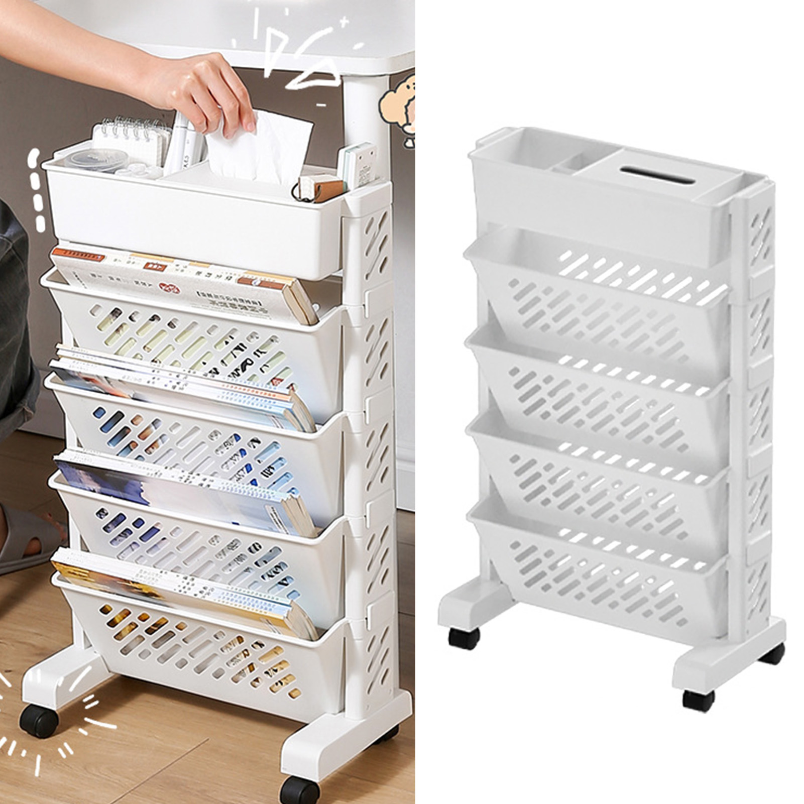 Étagère mobile en plastique de - Magazine Holder Rack avis et prix